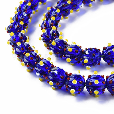 Прозрачные бусинки лэмпворк ручной работы бугристые нити LAMP-T007-18-B08-1