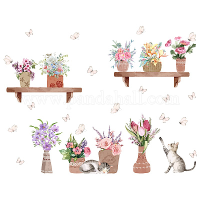 Stickers muraux de fleurs de plantes papillon