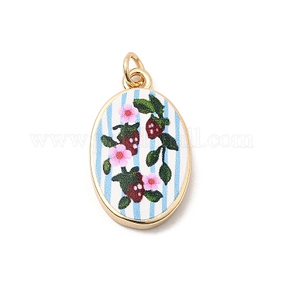 Латунные подвески с принтом&nbsp;KK-H253-05C-G-1