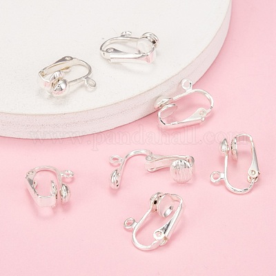 Wholesale Iron Clip-on Earring Findings for Non-Pierced Ears 