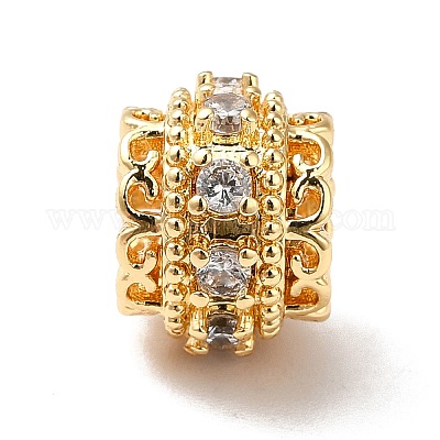 Латунные микро проложить Цирконий Европейский бисером KK-M233-25G-1