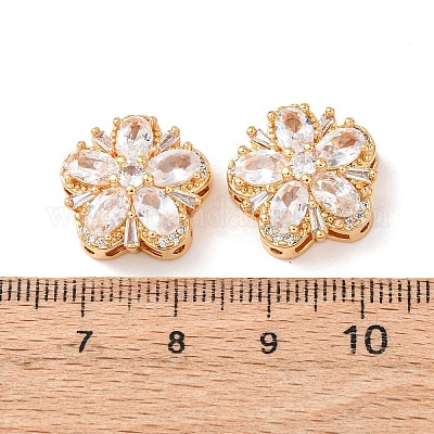 Латунные микро проложить кубического циркония бусы&nbsp;KK-A284-19G-04-1