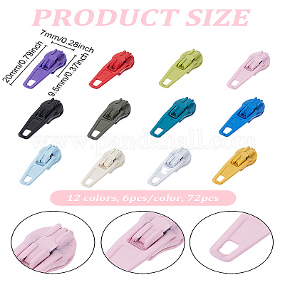 72 шт. двухцветная окрашенная цинковая застежка-молния&nbsp;FIND-LP0006-20B-1