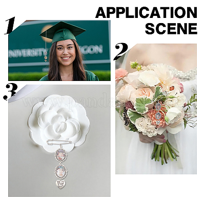 Graduation Cap Charm, Wedding Bouquet Charm, Memorial Charm, Photo