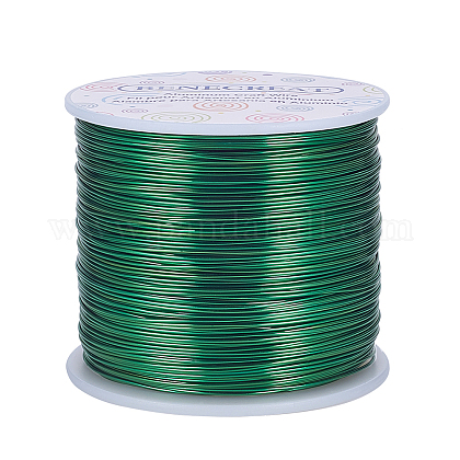 BENECREAT 20 Gauge (0.8mm) Aluminum Wire 770FT (235m) Anodized Jewelry Craft Making Beading Floral Colored Aluminum Craft Wire - Green AW-BC0001-0.8mm-10-1
