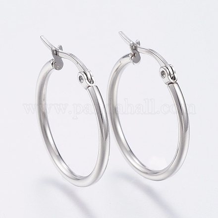 304 Stainless Steel Hoop Earrings X-EJEW-F105-08P-1