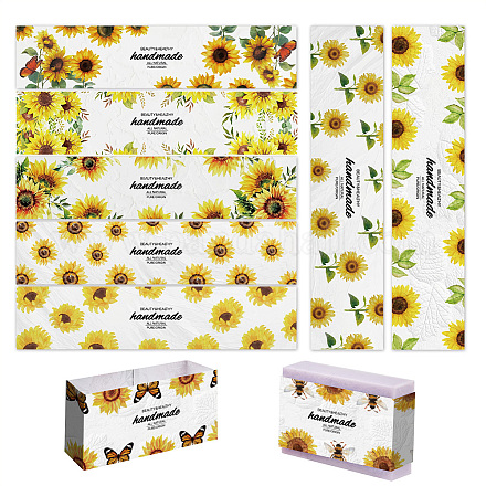 90 pièces 9 styles étiquette en papier savon motif fleur DIY-WH0399-69-032-1