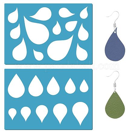 GORGECRAFT 2 Styles Jewelry Shape Template Reusable Earrings Making Plastic Teardrops Cutouts Cutting Stencil Lapidary Templates for Cabochons Tear Drop Bracelets Making Jewelry DIY Crafts 5”x3.5” DIY-WH0359-001-1