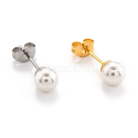 Pendientes de imitación de perlas de plástico STAS-D0001-03-A-1