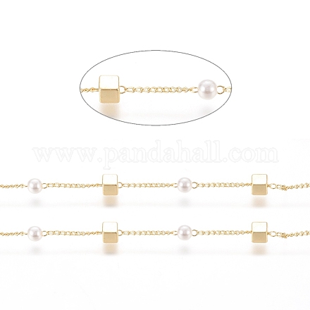 Handgefertigte Perlenkette aus Messing CHC-G011-17G-1