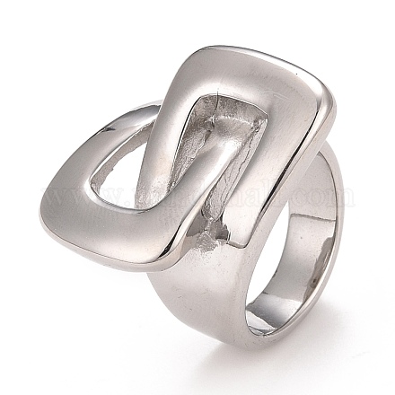 304 Stainless Steel Interlocking Rectangle Chunky Ring for Men Women RJEW-B040-20P-1