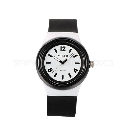 304 relojes de pulsera de cuarzo de silicona de acero inoxidable para niños WACH-N016-07-1