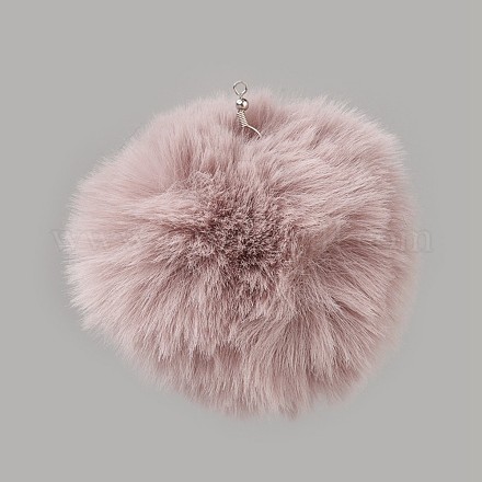 Handmade Faux Rabbit Fur Pom Pom Ball Covered Pendants WOVE-F020-A16-1