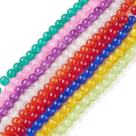 Crackle Glass Beads Strands CCG-Q001-8mm-M-1