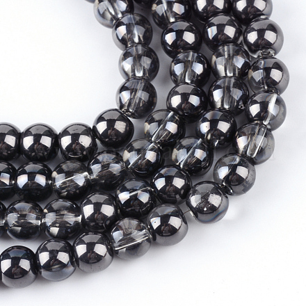 Chapelets de perles en verre demi-plaqué EGLA-Q062-8mm-C04-1