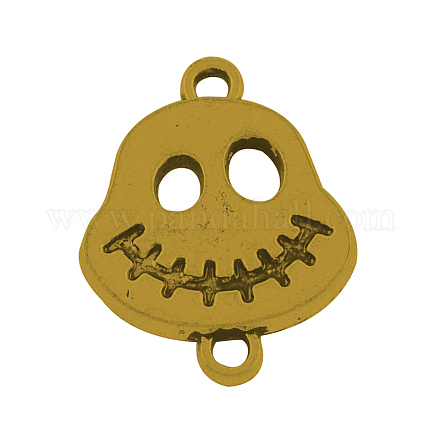 Tibetan Style Alloy Smiling Skull Links Connectors TIBE-23542-AG-FF-1