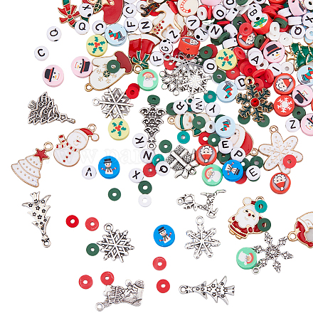 Superfindings Kit de découverte de fabrication de bijoux à bricoler soi-même sur le thème de Noël DIY-FH0005-65-1