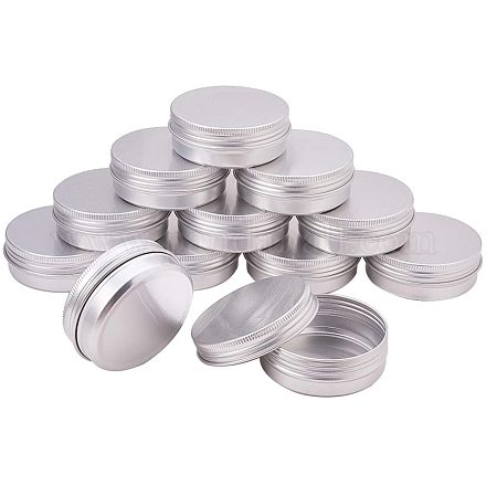 Pandahall elite 30 pcs boîte en aluminium pot en aluminium boîte de maquillage pots ronds CON-PH0001-06C-1