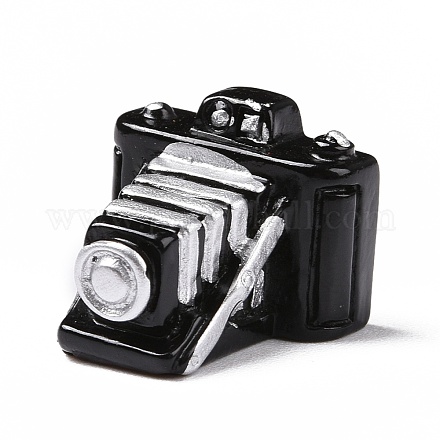 レトロレジンディスプレイデコレーション  家の装飾のための  写真の小道具  ドールハウス用家具  カメラ  ブラック  15x18.5x18.5mm RESI-H141-05-1