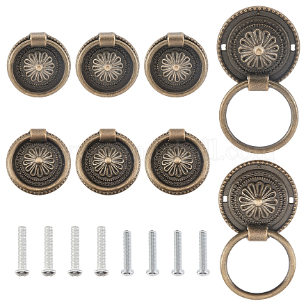 Anandmaker 8 ensembles d'anneaux de tirage de tiroir poignées DIY-GA0003-02-1