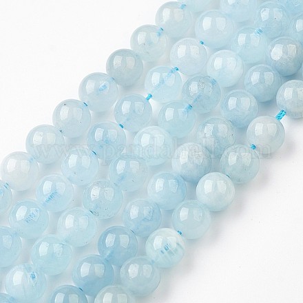 Chapelets de perles en aigue-marine naturelle G-J376-23-8mm-1