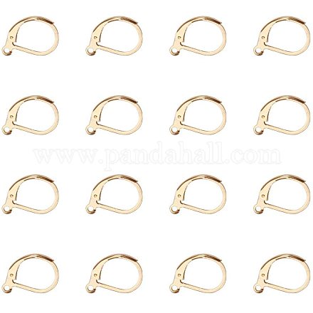 PandaHall Elite 30 pcs 304 Stainless Steel Lever Back Hoop Earrings Findings for Jewelry Making STAS-PH0018-28G-1
