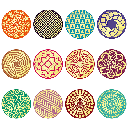 CRASPIRE 120pcs Floral Gold Foil Stickers Embossed Certificate Seals Thank You Round Dot Decals Self Adhesive Stickers Medal Decoration Certification Graduation Corporate Notary Seals Envelope DIY-WH0434-009-1
