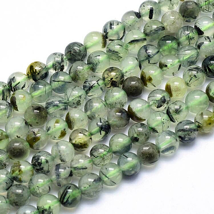 Chapelets de perles en préhnite naturelle G-P322-48-12mm-1