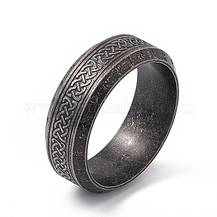 304 anillo de dedo de nudo marinero de acero inoxidable RJEW-F137-01B-1