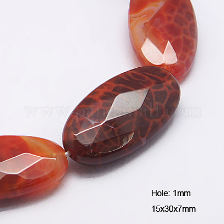 Natural Fire Crackle Agate Beads Strands G-G214-15x30mm-05-1