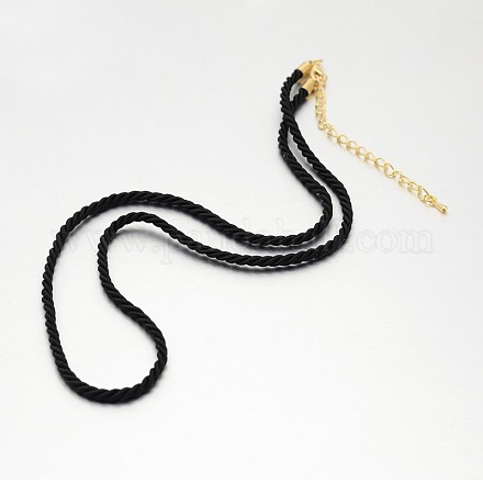 Herstellung einer schwarzen Nylonschnur-Halskette MAK-J004-17B-1