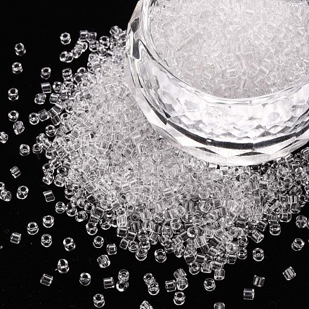 Perline cilindriche in vetro trasparente SEED-S047-I-007-1