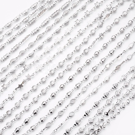 304 Stainless Steel Link Chains Necklaces NJEW-F242-03P-1