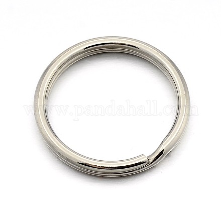 Original Color 304 Stainless Steel Split Key Ring Clasps for Keychain Making STAS-E083-23P-1