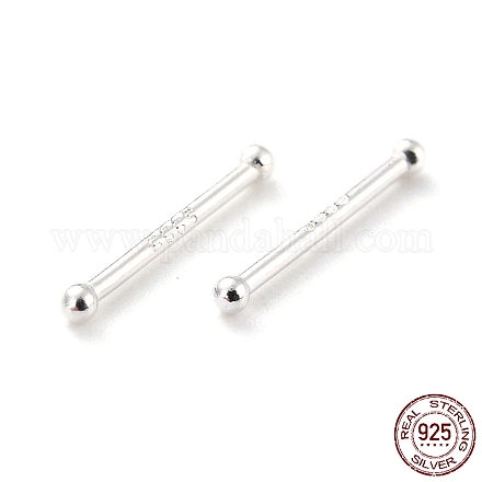 Tiny Barbell 925 Sterling Silver Stud Earrings for Girl Women EJEW-I259-11S-1