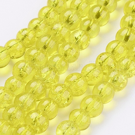 Chapelets de perles en verre craquelé peints à la bombe CCG-Q001-6mm-04-1