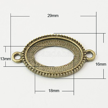 Tibetan Style Cabochon Connector Settings TIBE-C004-AB-FF-1