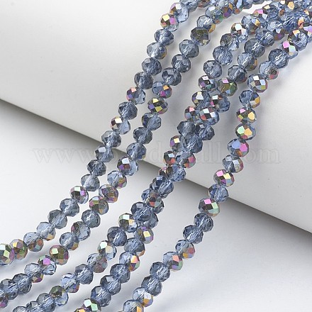 Electroplate Transparent Glass Beads Strands EGLA-A034-T2mm-R02-1