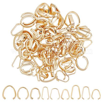 DICOSMETIC 90Pcs 9 Styles Stainless Steel Open Quick Link Connectors Golden Color Oval Linking Ring Charms Jewelry Accessories for Bracelet Necklace Jewelry Making STAS-DC0006-05-1