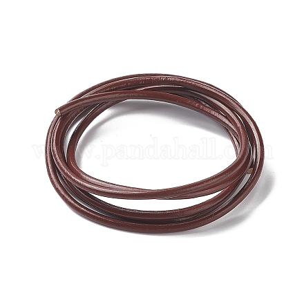 革のビーズコード  牛革  DIYのネックレス作り材料  チョコレート  3mm  約1.09ヤード（1m）/連 WL-A002-2A-1