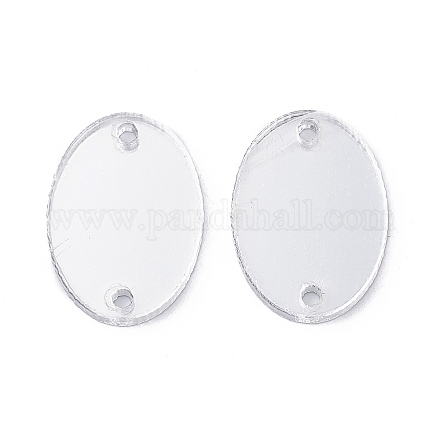 ラインストーンにアクリル縫い  アクリル鏡  二つの穴  衣料品アクセサリー  オーバル  クリスタル  14x10mm  約300個/袋 OACR-WH0006-08A-1