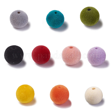 Flocky Acrylic Beads OACR-L011-A-M-1