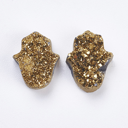 Galvanische natürliche druzy Achat Perlen X-G-E400-01-B07-1
