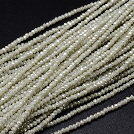 Rondelle facettée plaqué arc-en-ciel de perles de verre plaquées EGLA-M004-2mm-A17-1