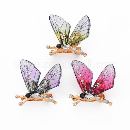 Broche de resina de mariposa brillante JEWB-N007-020-FF-1