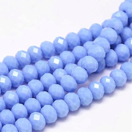 Faceted Rondelle Glass Beads Strands X-GLAA-I033-8mm-14-1