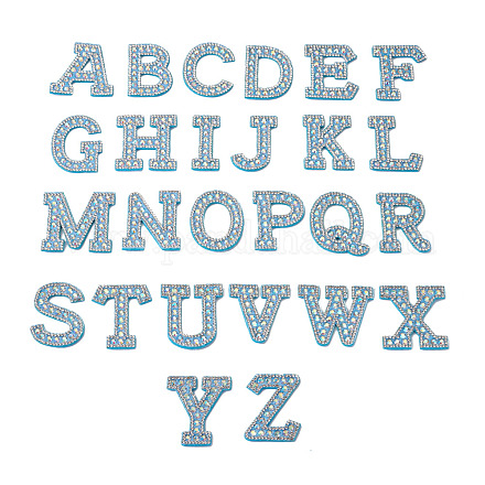 Alphabet Resin Rhinestone Patches DIY-TAC0005-45F-1
