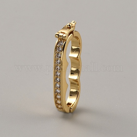Латунные застежки с прозрачным фианитом и микро-паве FIND-WH0139-238G-1