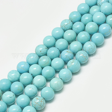 Chapelets de perles en turquoise synthétique G-S300-109-10mm-1