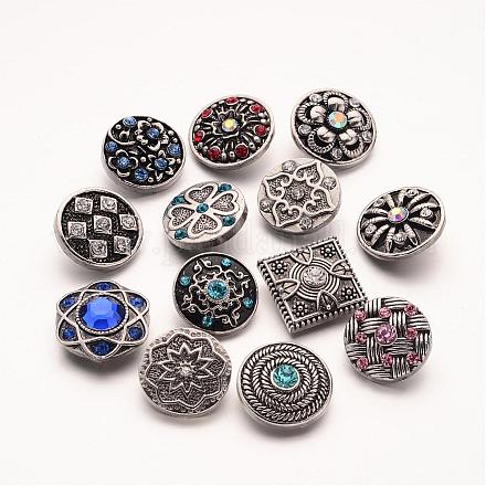 Plat rond avec des boutons bijoux en alliage de zinc-pression de style mixte ALRI-R019-M-1